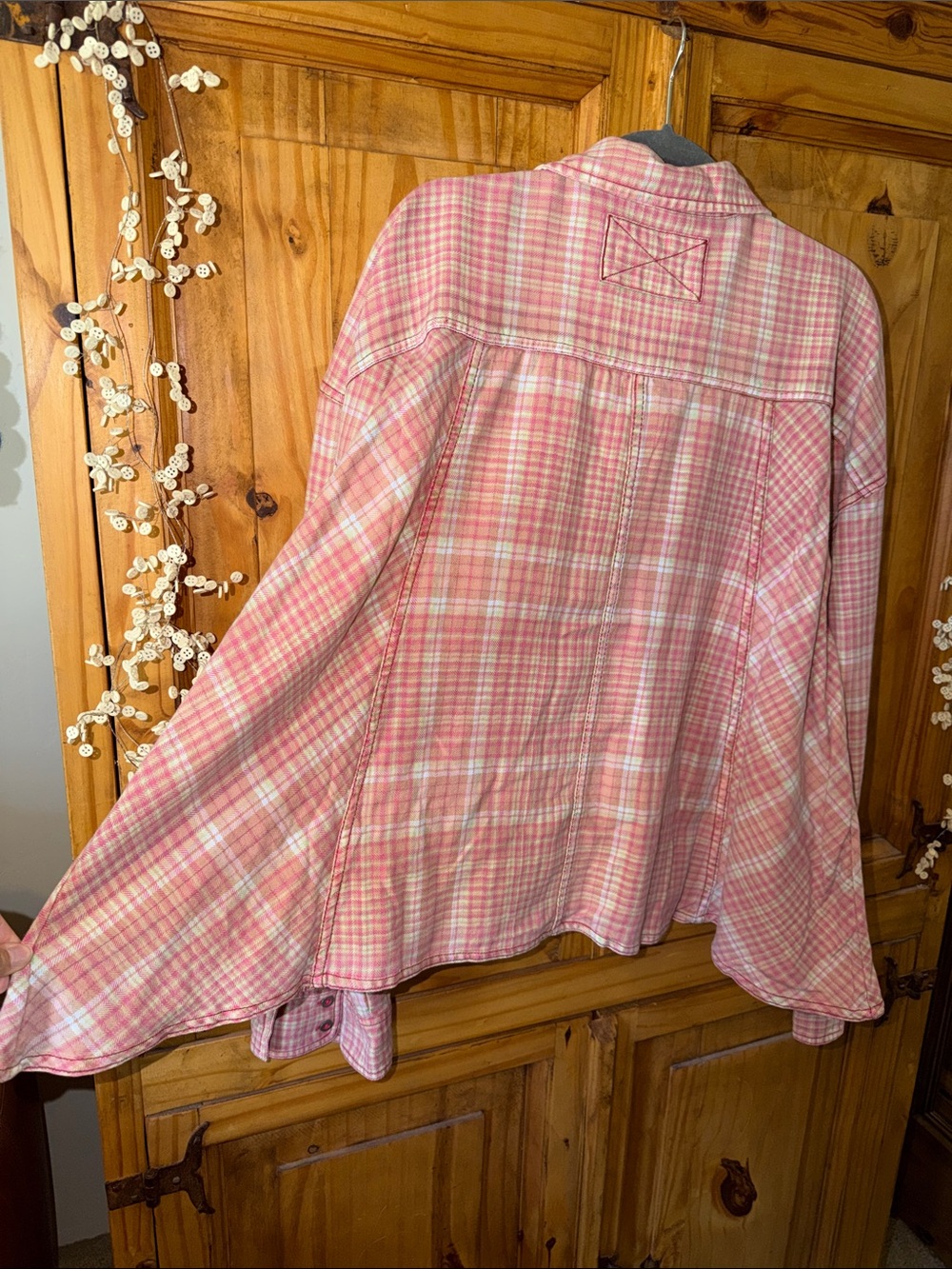 Free people We The Free Remade Plaid Top. Size XL brand new w/tags - Picture 6 of 7